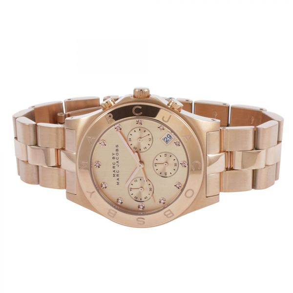 Marc Jacobs Blade Chronograph Rose Gold Dial Rose Gold Steel Strap Watch for Women - MBM3102