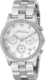 Marc Jacobs Henry Chronograph Silver Dial Silver Steel Strap Watch for Women - MBM3104
