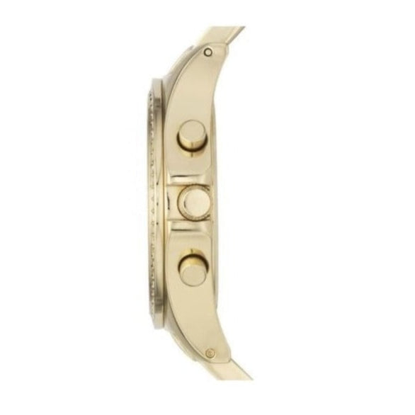 Marc Jacobs Henry Chronograph Gold Dial Gold Steel Strap Watch for Women - MBM3105
