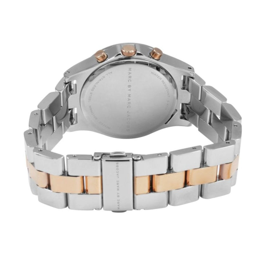 Marc Jacobs Henry Chronograph Silver Dial Two Tone Steel Strap Watch for Women - MBM3106