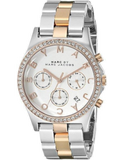 Marc Jacobs Henry Chronograph Silver Dial Two Tone Steel Strap Watch for Women - MBM3106