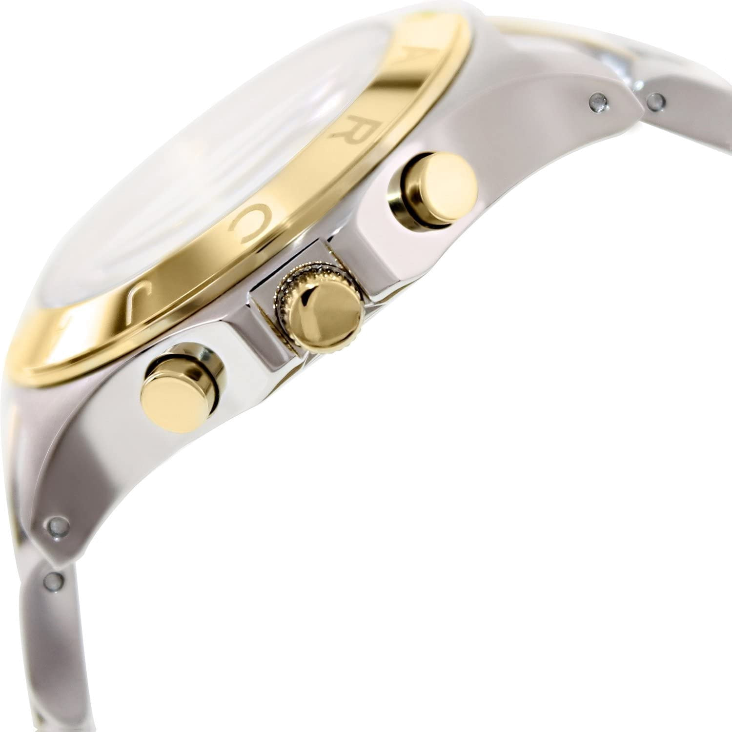 Marc Jacobs Blade Chronograph Silver Dial Two Tone Steel Strap Watch for Women - MBM3177