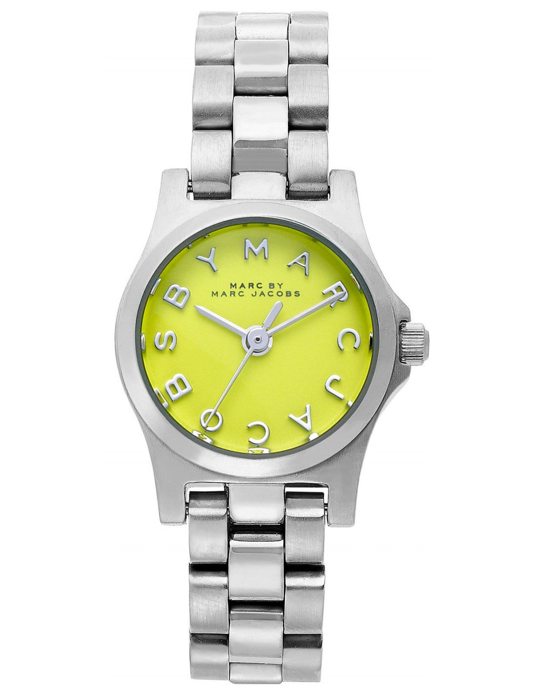 Marc Jacobs Henry Yellow Dial Silver Steel Strap Watch for Women - MBM3201