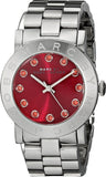 Marc Jacobs Amy Red Dial Silver Steel Strap Watch for Women - MBM3335
