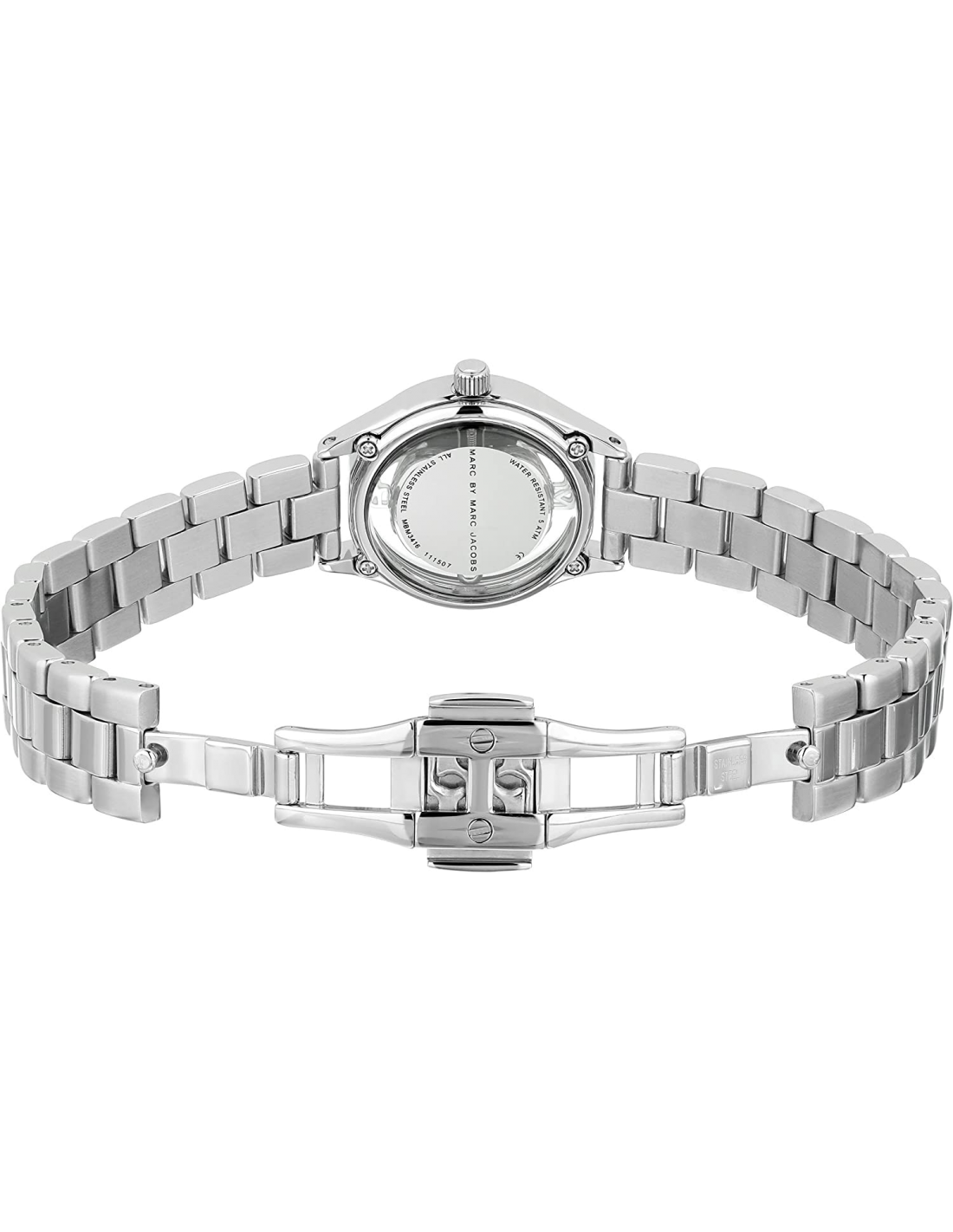 Marc Jacobs Tether Transparent Silver Dial Silver Steel Strap Watch for Women - MBM3416