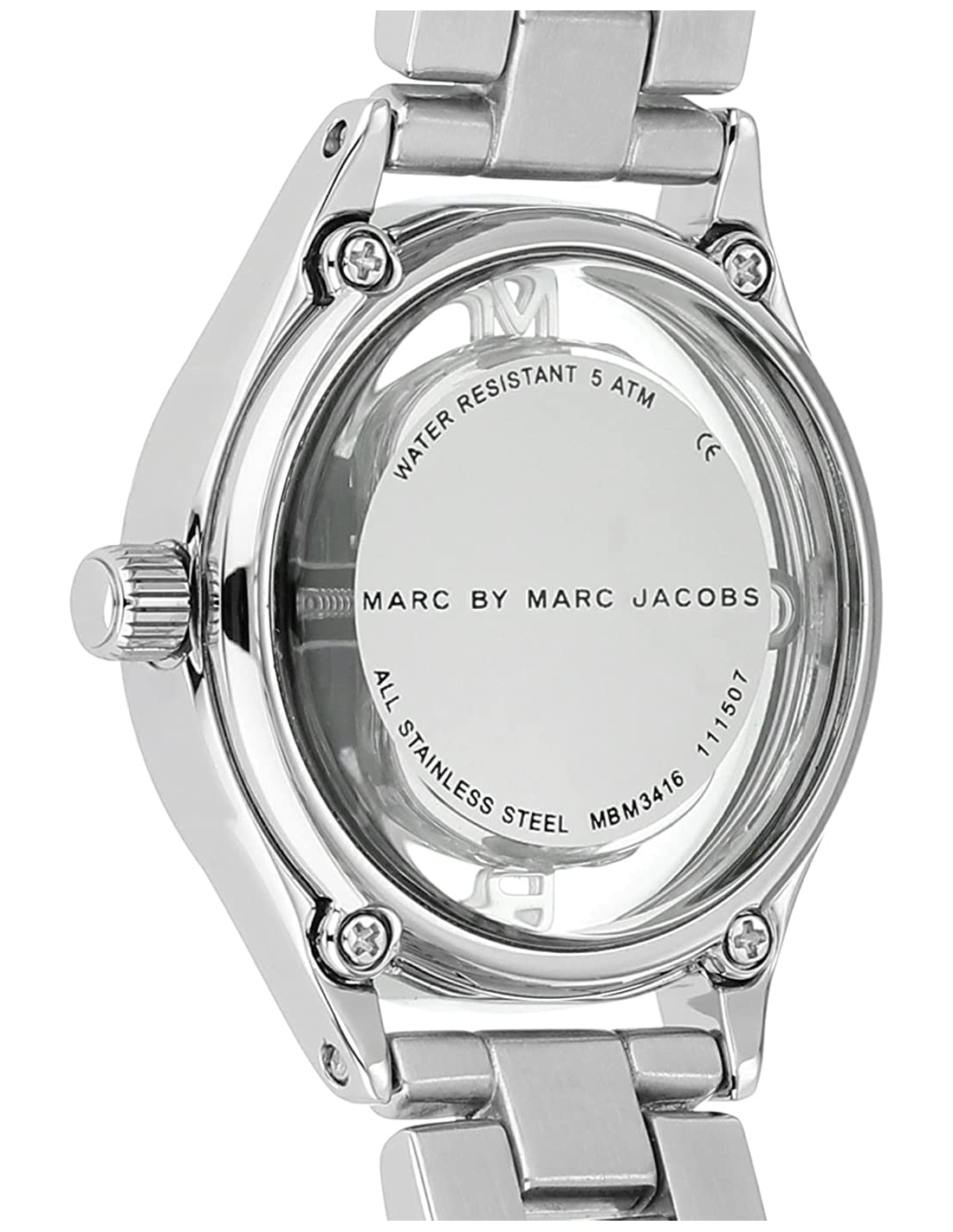Marc Jacobs Tether Transparent Silver Dial Silver Steel Strap Watch for Women - MBM3416