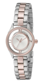 Marc Jacobs Tether Transparent White Dial Two Tone Steel Strap Watch for Women - MBM3418