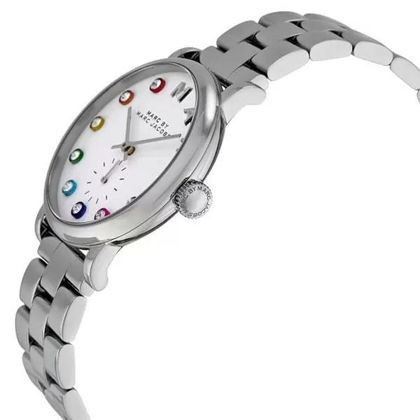Marc Jacobs Baker Dexter White Dial Silver Steel Strap Watch for Women - MBM3423