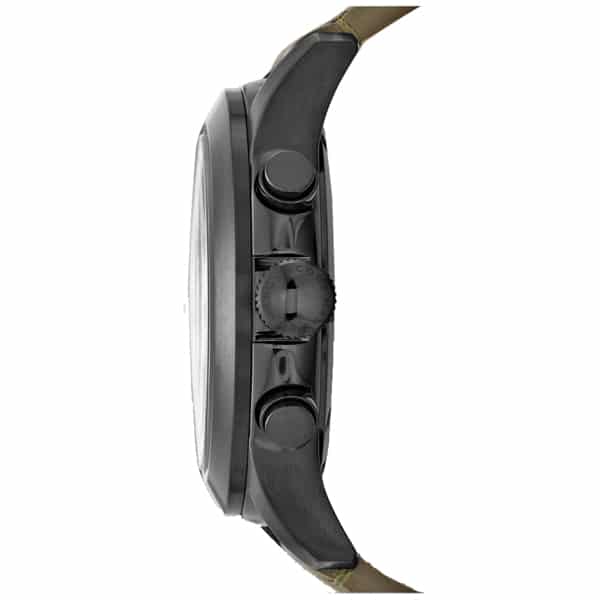 Marc Jacobs Larry Chronograph Black Dial Grey Leather Strap Watch for Men - MBM5034