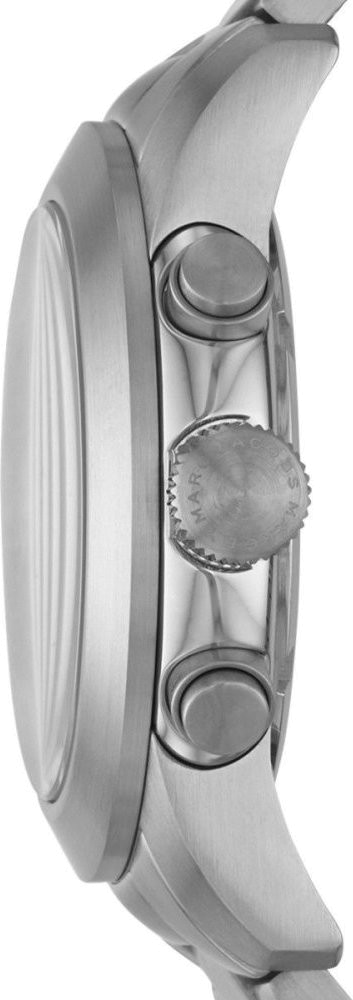 Marc Jacobs Larry Chronograph Black Dial Silver Steel Strap Watch for Men - MBM5050