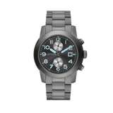 Marc Jacobs Larry Chronograph Black Dial Grey Steel Strap Watch for Men - MBM5051