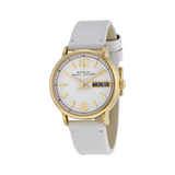 Marc Jacobs Fergus White Dial White Leather Strap Watch for Women - MBM8653