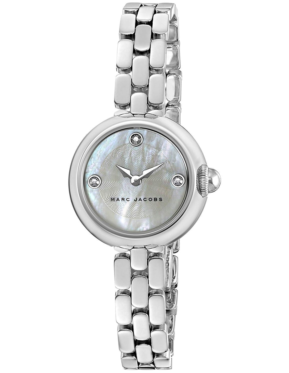 Marc Jacobs Courtney Mother of Pearl White Dial Silver Steel Strap Watch for Women - MJ3459