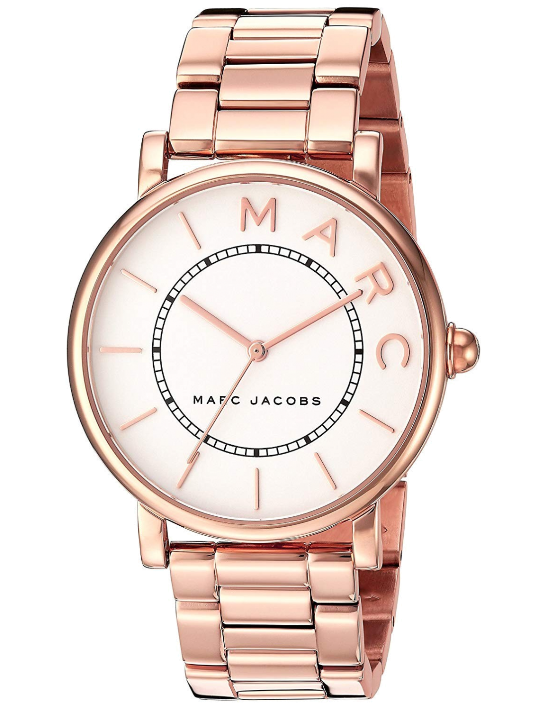 Marc Jacobs Roxy White Dial Rose Gold Steel Strap Watch for Women - MJ3523