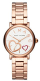 Marc Jacobs Classic White Dial Rose Gold Steel Strap Watch for Women - MJ3592