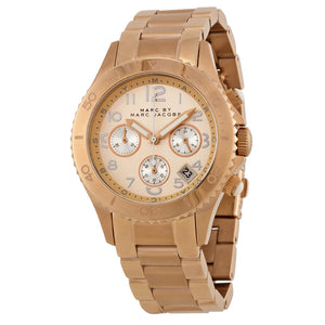 Marc Jacobs Rock Chronograph Rose Gold Dial Rose Gold Steel Strap Watch for Women - MBM3156