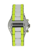 Marc Jacobs Rock Chronograph White Dial White & Green Silicone Strap Watch for Women - MBM2592