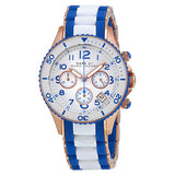 Marc Jacobs Rock Chronograph White Dial Two Tone Silicone Strap Watch for Women - MBM2594