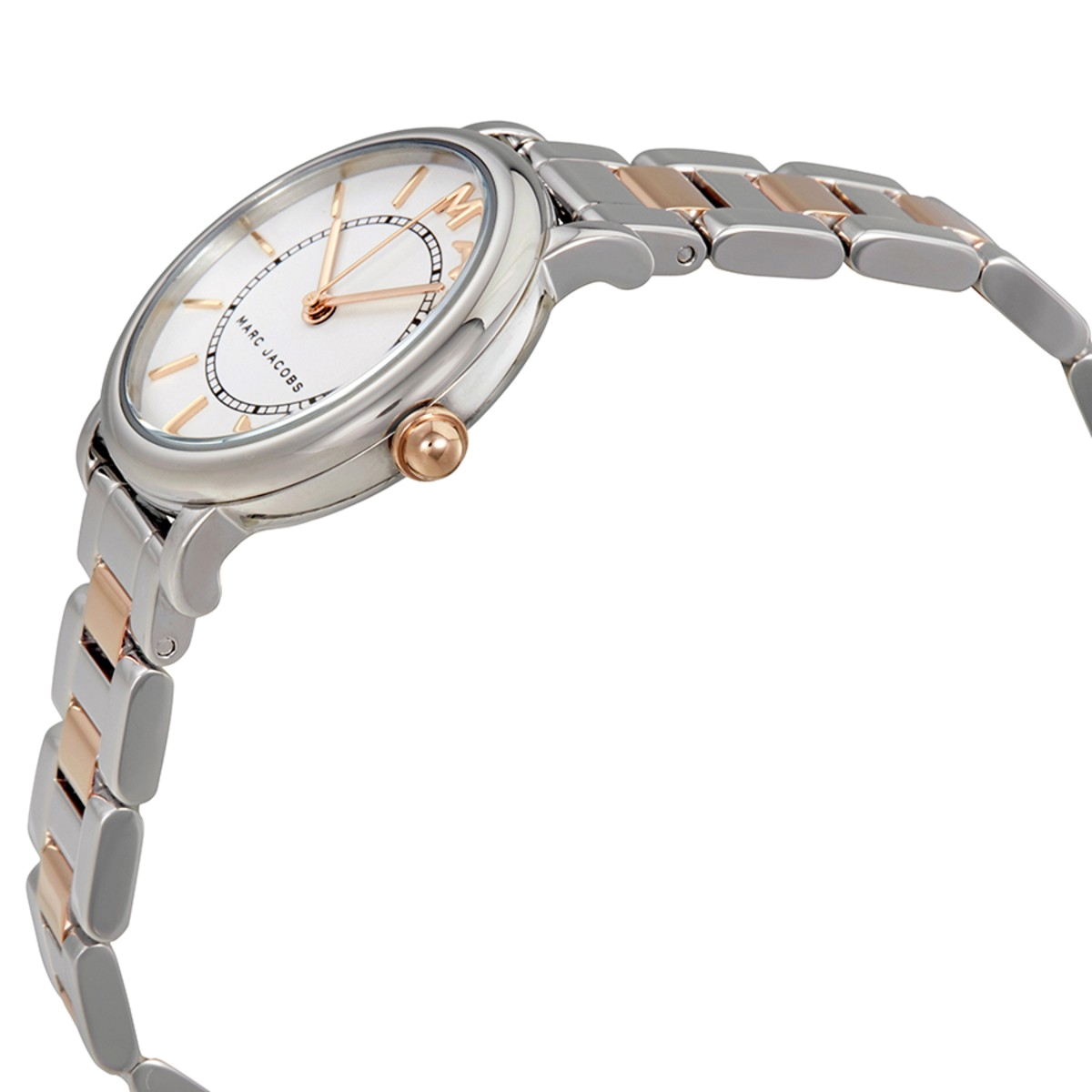 Marc Jacobs Roxy White Dial Two Tone Steel Strap Watch for Women - MJ3553
