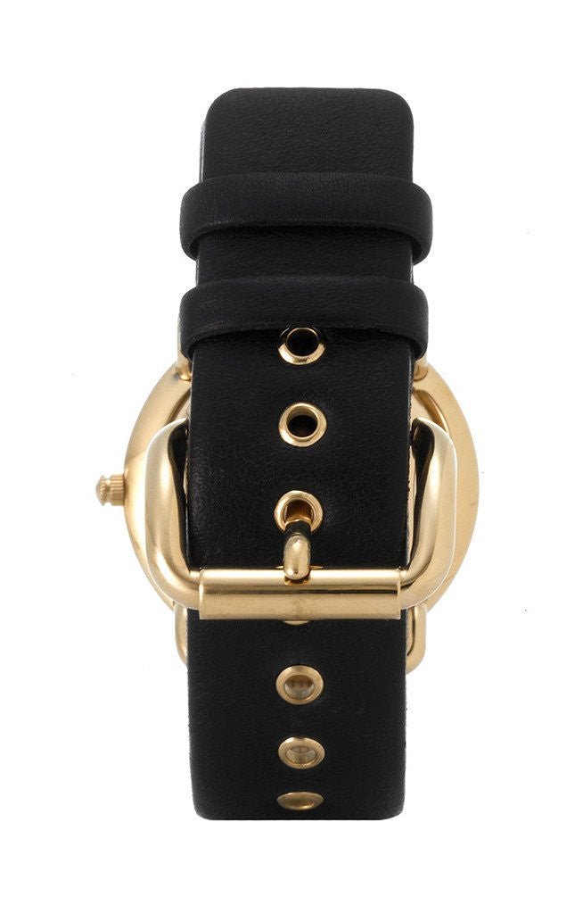 Marc Jacobs Amy Black Dial Black Leather Strap Watch for Women - MBM1154