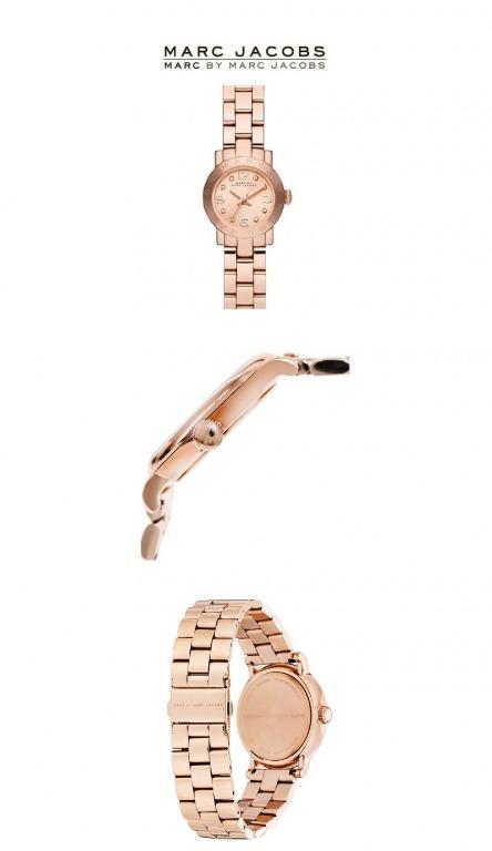 Marc Jacobs Amy White Dial Rose Gold Steel Strap Watch for Women - MBM8613