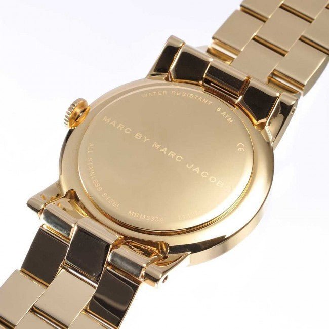 Marc Jacobs Amy Glitz Black Dial Gold Steel Strap Watch for Women - MBM3334
