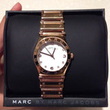 Marc Jacobs Amy White Dial Rose Gold Steel Strap Watch for Women - MBM8559
