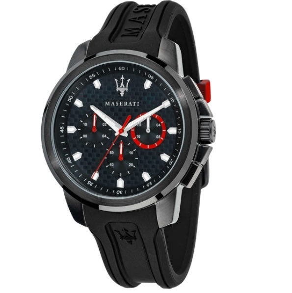 Maserati SFIDA Chronograph Quartz Stainless Steel Black Dial Watch For Men - R8851123007