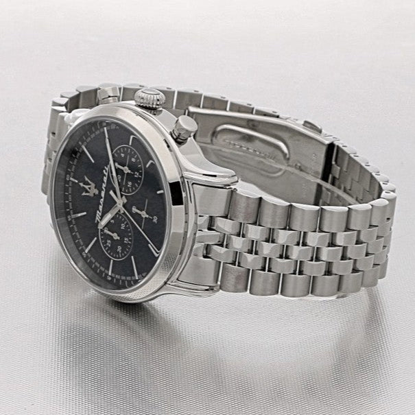 Maserati Epoca Chronograph Blue Dial Silver Steel Strap Watch For Men - R8873618024