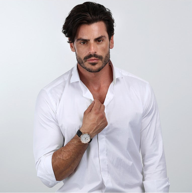 Maserati Epoca Chronograph White Dial Black Leather Strap Watch For Men - R8871618016