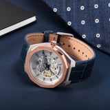 Maserati Stile Automatic Limited Edition White Dial Blue Leather Strap Watch For Men - R8821142001