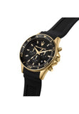Maserati SFIDA Chronograph Black Dial Rubber Strap Watch For Men - R8871640001