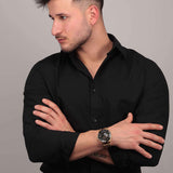 Maserati SFIDA Black Dial Yellow Gold Toned Stainless Steel Watch For Men - R8823140003