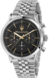 Maserati Epoca Chronograph Black Dial Silver Steel Strap Watch For Men - R8873618017