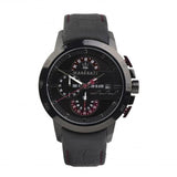 Maserati Ingegno Chronograph Black Dial Black Leather Strap Watch For Men - R8871619003