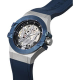 Maserati Potenza 42mm Blue Dial Automatic Silicone Strap Watch For Men - R8821108028