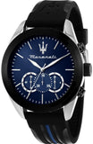 Maserati Traguardo Chronograph Blue Dial Black Silicone Strap Watch For Men - R8871612044