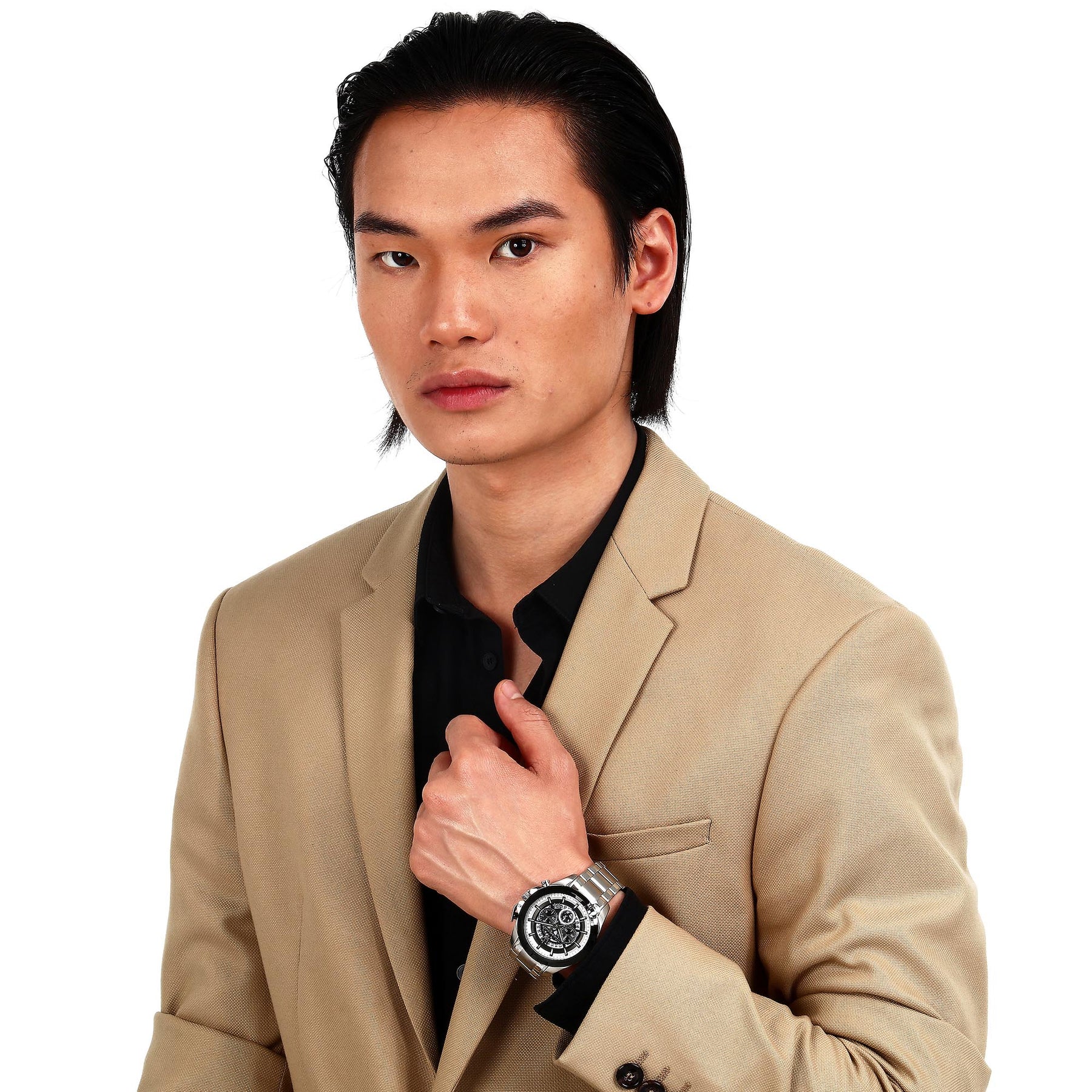 Maserati Traguardo Chronograph Black Dial Silver Steel Strap Watch For Men - R8873612059