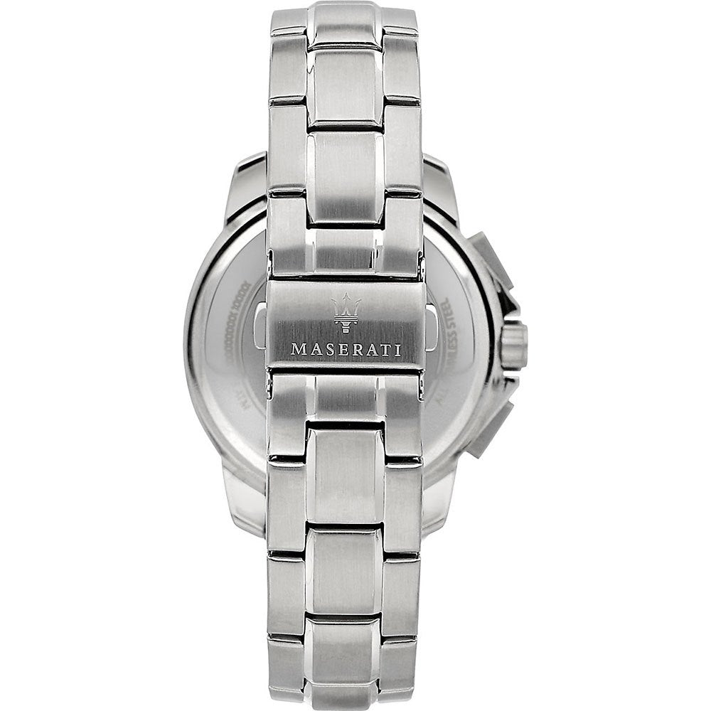 Maserati Successo Solar Edition Black Dial Silver Steel Strap Watch For Men - R8873645003