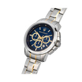 Maserati Successo Chronograph Quartz Blue Dial Silver Steel Strap Watch For Men - R8873621016