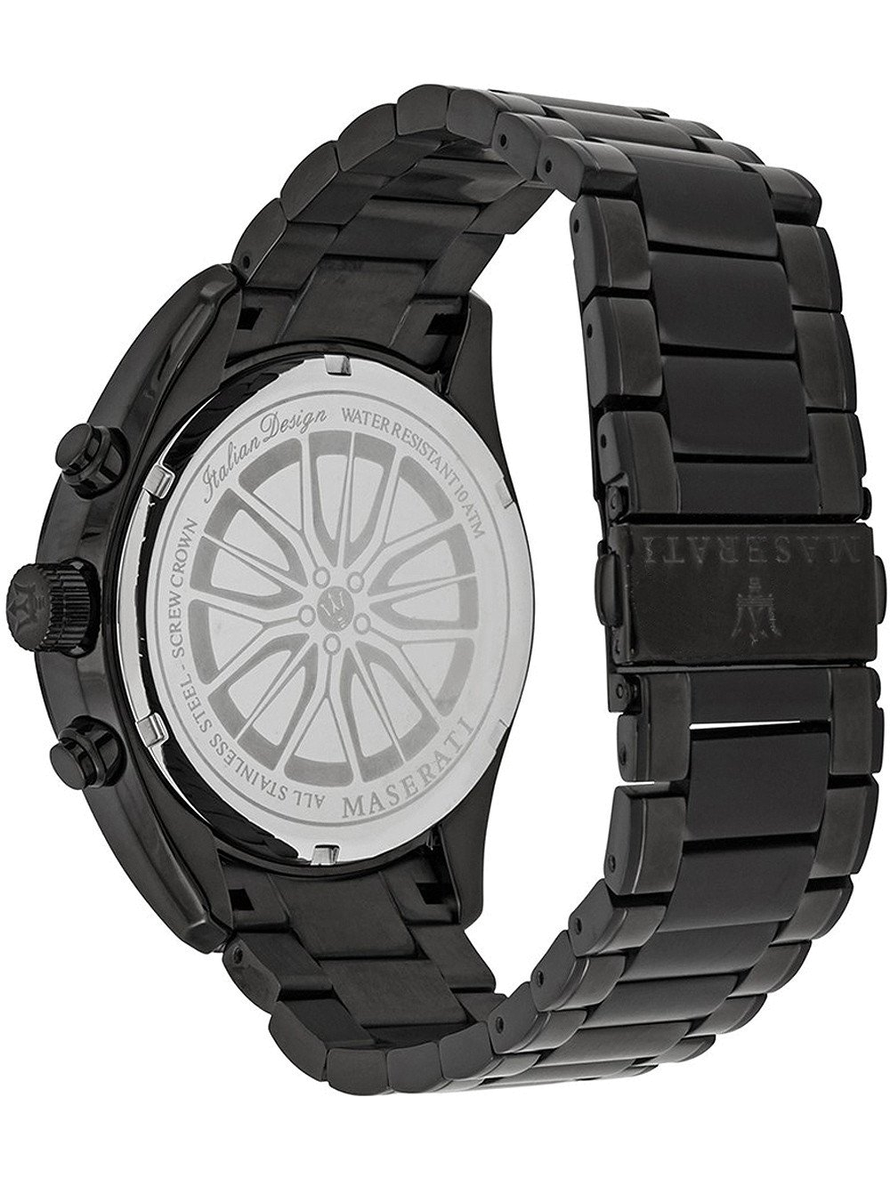 Maserati SFIDA Chronograph Black Dial Black Steel Strap Watch For Men - R8873640011