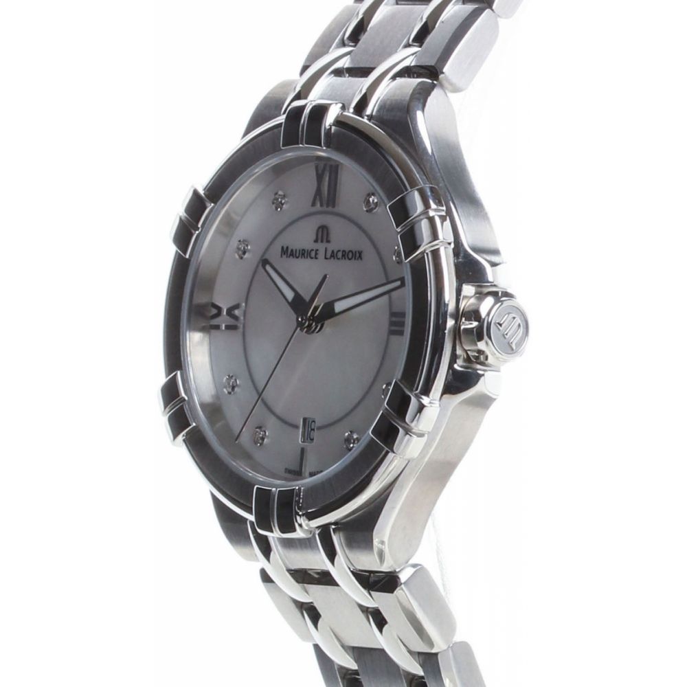Maurice Lacroix Aikon White Mother of Pearl Dial Silver Steel Strap Watch for Women - AI1004-SS002-170-1
