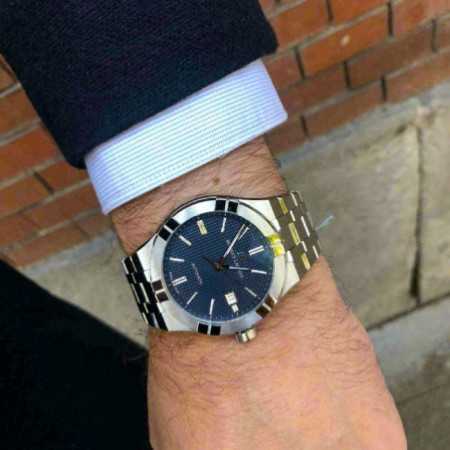 Maurice Lacroix Aikon Automatic Blue Dial Silver Steel Strap Watch for Women - AI1807-SS002-430-1