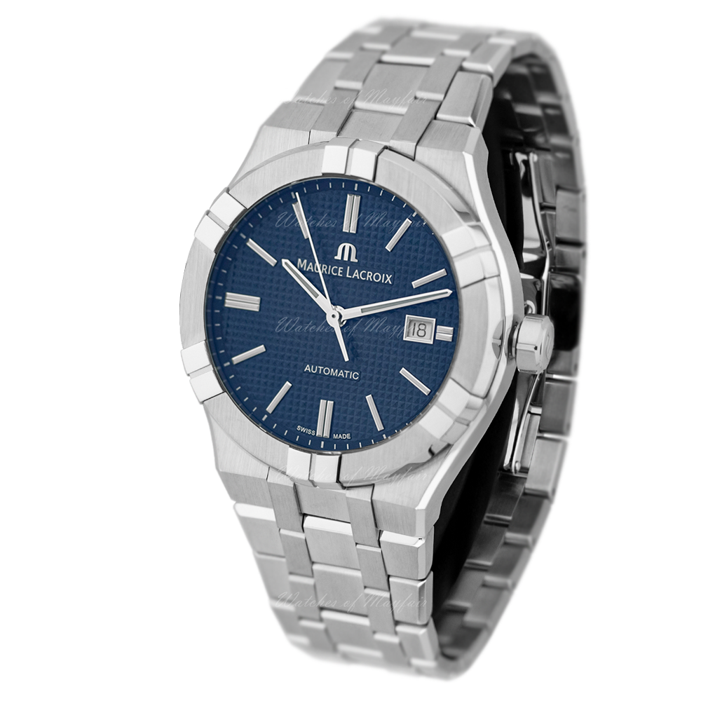 Maurice Lacroix Aikon Automatic Blue Dial Silver Steel Strap Watch For Men - AI6008-SS002-430-1
