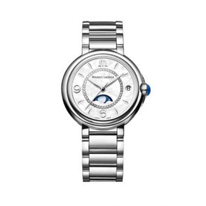 Maurice Lacroix Fiaba Moonphase White Mother of Pearl Dial Silver Steel Strap Watch for Women - FA1084-SS002-170-1