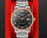 Tissot T Classic Luxury Powermatic 80 Black Dial Silver Steel Strap Watch For Men - T086.407.22.067.00