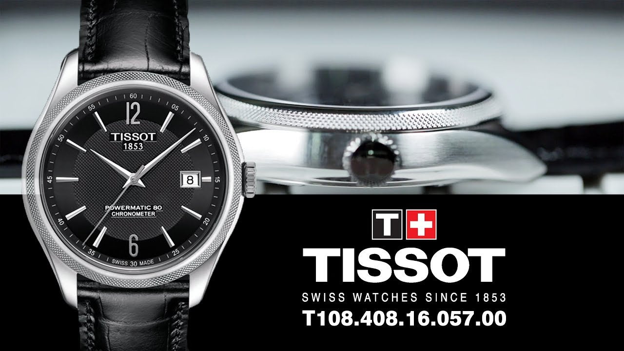 Tissot Ballade Powermatic 80 Cosc Black Dial Black Leather Strap Watch For Men - T108.408.16.057.00