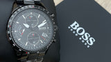 Hugo Boss Aero Black Dial Black Steel Strap Watch for Men - 1513771