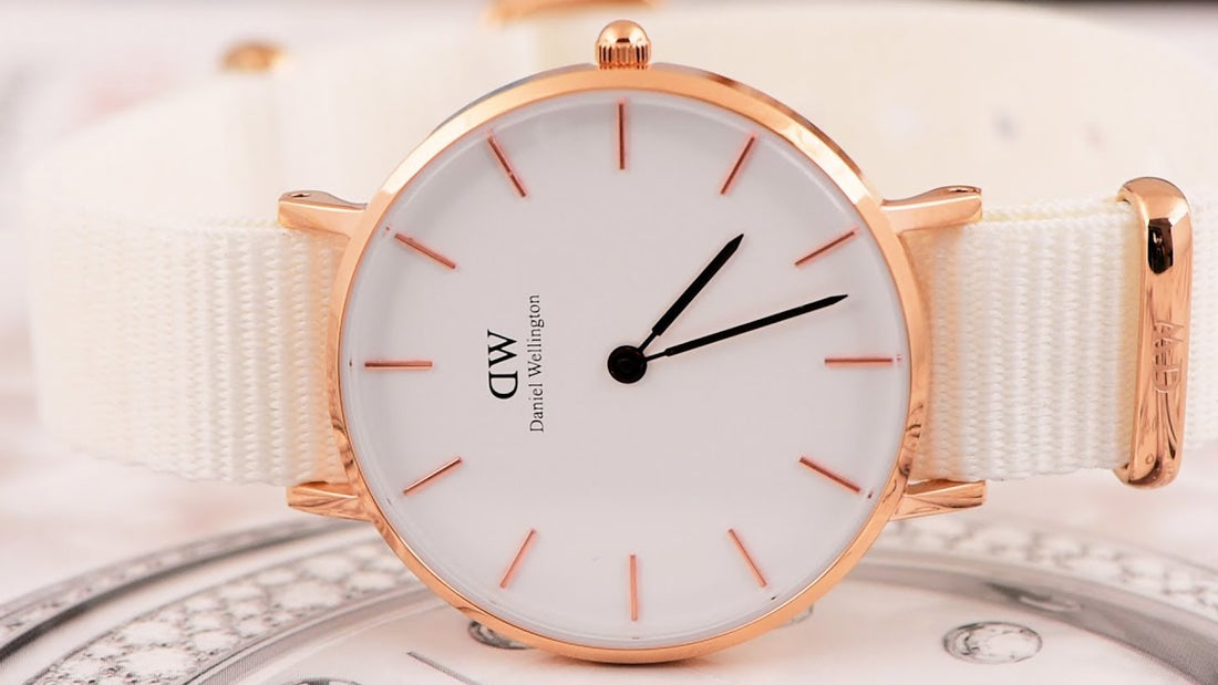 Daniel Wellington Classic Petite Dover White Dial White Nylon Strap Watch For Women - DW00100311