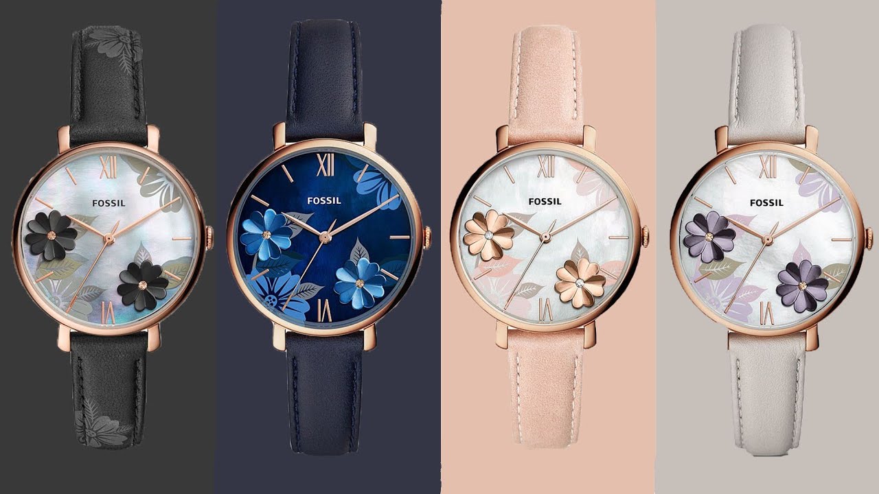 Fossil Jacqueline Three Hand Mother of Pearl Dial Pink Leather Strap Watch for Women - ES4671